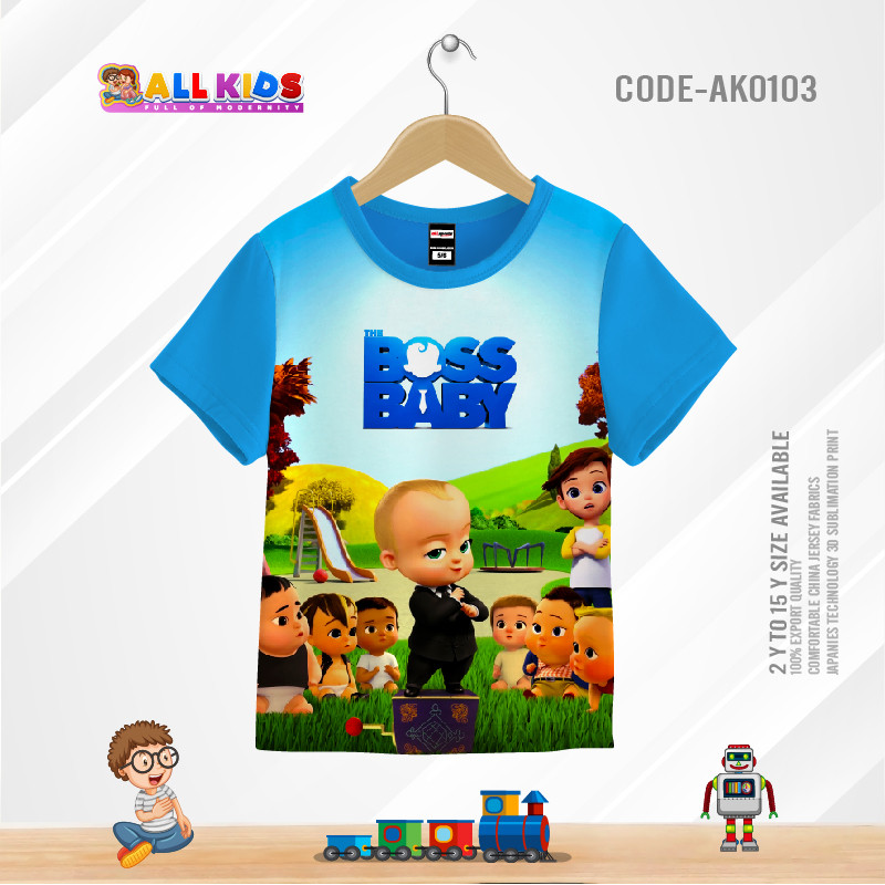 BOSS BABY KIDS 3D T-SHIRT HALF SLEEVE (SUBLIMATION PRINT)-AK0103