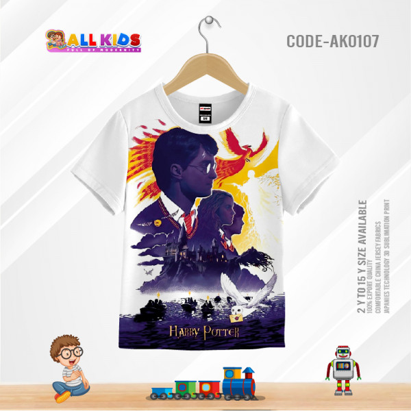 HARRY POTTER KIDS 3D T-SHIRT HALF SLEEVE (SUBLIMATION PRINT)-AK0107