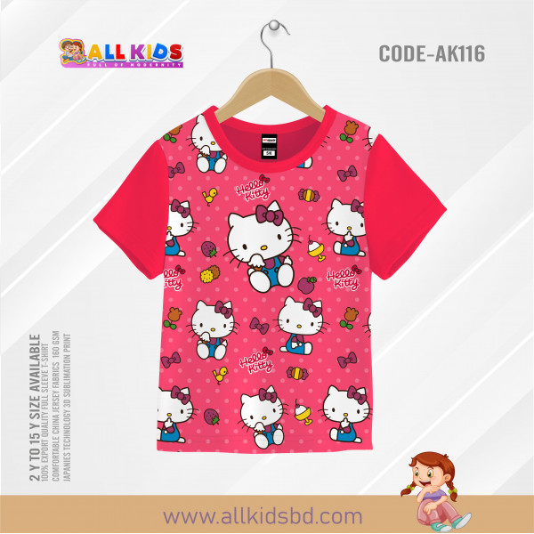 Helo kitty t-shirt half sleeve-AKHRC6.3