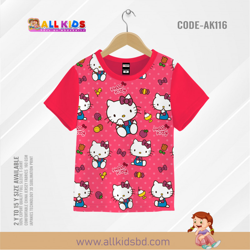 Helo kitty t-shirt half sleeve-AKHRC6.3
