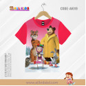 MASHA AND THE BEAR PINK KIDS 3D T-SHIRT HALF SLEEVE-AK119