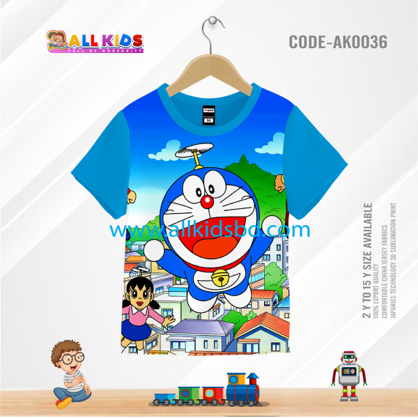 DOREMON KIDS 3D T-SHIRT HALF SLEEVE-AK0036