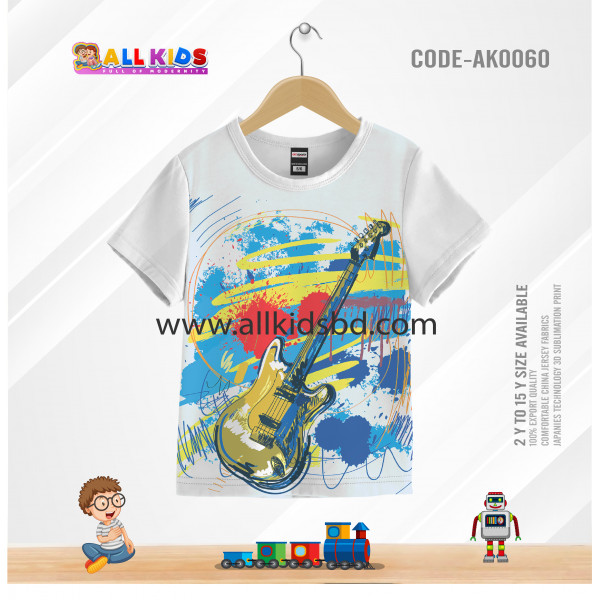 GITTER YELLOW KIDS 3D T-SHIRT HALF SLEEVE-AK0060