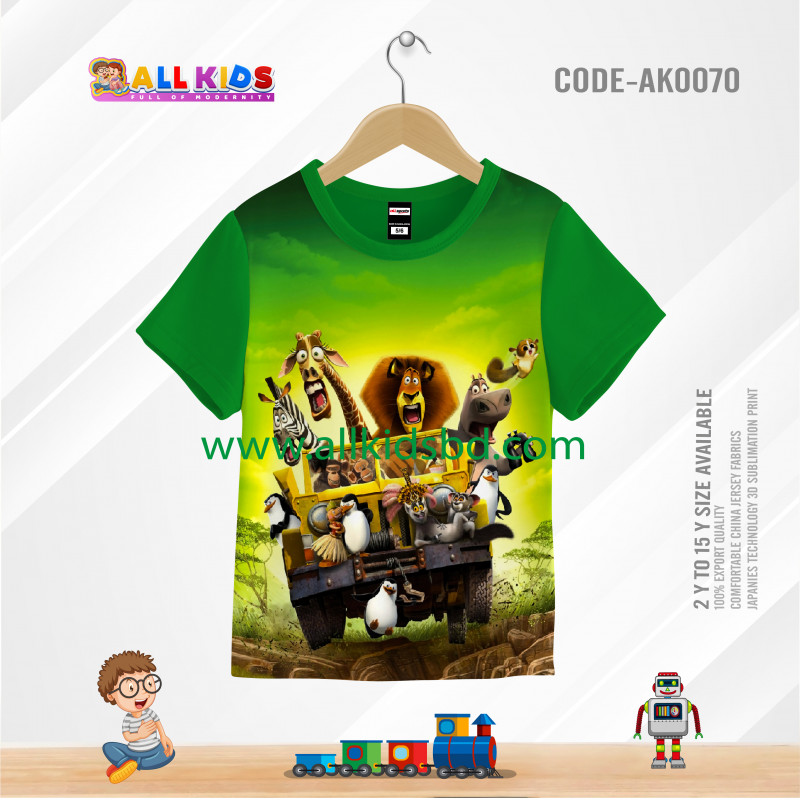 ANIMAL ZOO KIDS 3D T-SHIRT HALF SLEEVE-AK0070