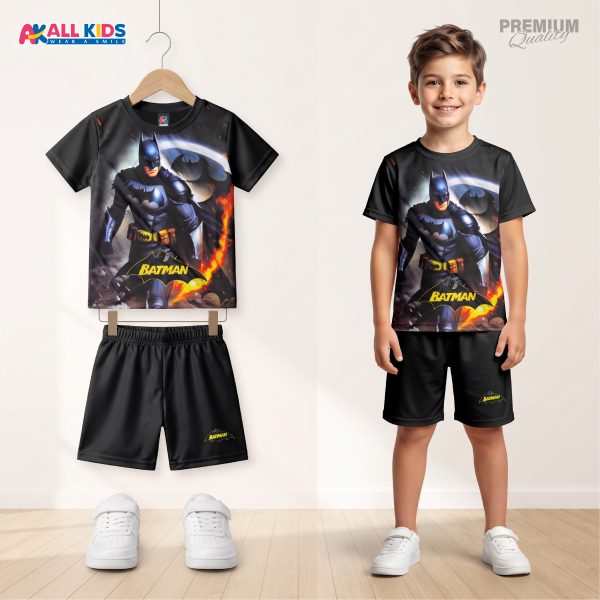 Favorite Batman Kids 3D Printed T-Shirt and Shorts Set 