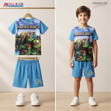 Favorite Minecraft Kids 3D Printed T-Shirt and Shorts Set 