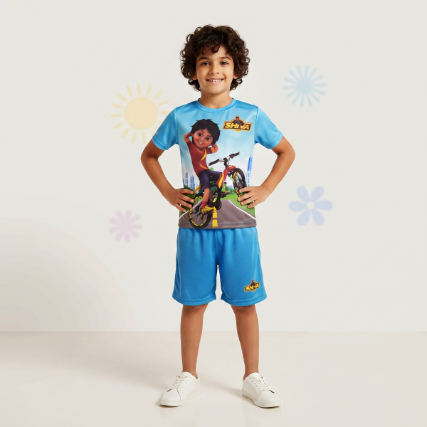 T-shirt & half pant set shiva design-AKSETC6.1