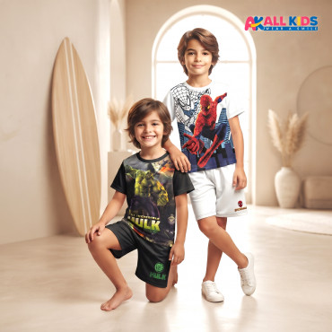 Super Kids 3D T-Shirt 2-Piece Combo – Hulk & Spiderman