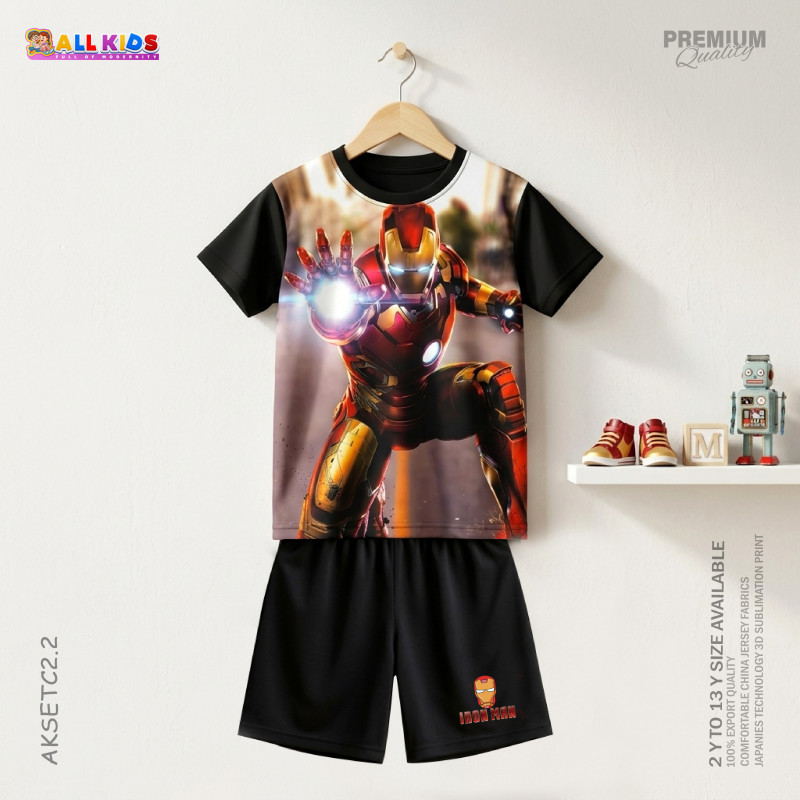  T-shirt & half pant set  ironman design-AKSETC2.2