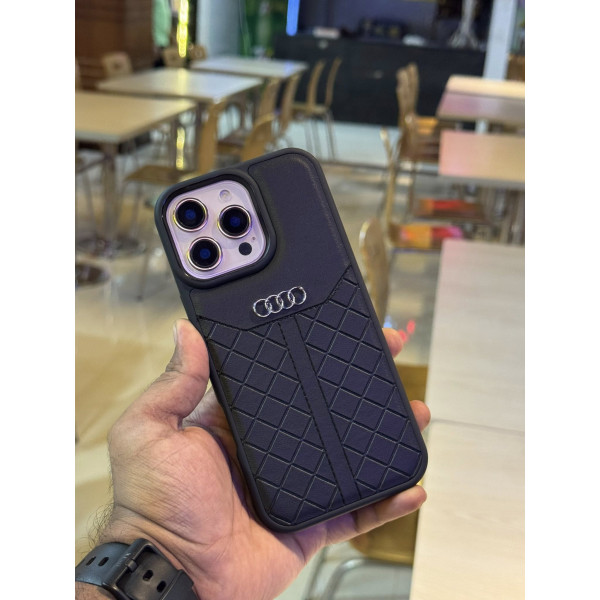 Premium Audi Genuine Leather iPhone Case 12 to 17 Pro Max