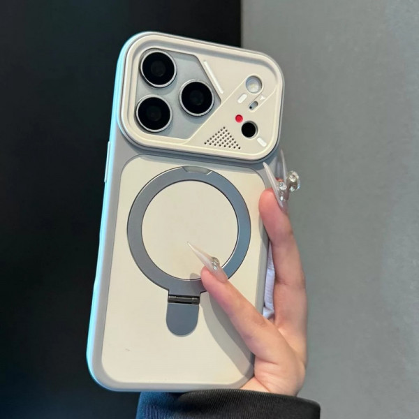 Magnetic Charging Ring Stander Full Cover Hybrid Anti-Slip Hard PC Soft TPU Phone Case for iPhone