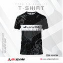 'Alhamdulillah' Black Half Sleeve Four Part Sublimation Print For T-Shirt -Code: AS120
