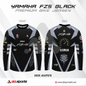 Yamaha Fz-S Version 2 Black Bike Full Sleeve Four Part Sublimation Print For Premium Bike T-Shirt - AS03