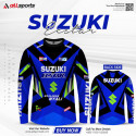 Suzuki Gixer Blue Bike Full Sleeve Four Part Sublimation Print For Premium Bike T-Shirt - AS08