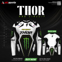Thor Pro Circuit White Bike Full Sleeve Four Part Sublimation Print For Premium Bike T-Shirt - AS10