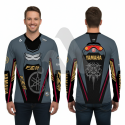 Yamaha Fz-S Version 3 Gray Bike Full Sleeve Four Part Sublimation Print For Premium Bike T-Shirt -AS17