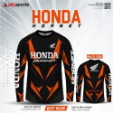 Honda Hornet Orange Bike Full Sleeve Four Part Sublimation Print For Premium Bike T-Shirt - AS25
