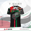 Free Palestine White Green Four Part Half Sleeve Sublimation Print T- Shirt-AS41