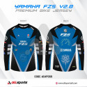 Yamaha Fzs Version-2.0 Blue Full Sleeve Four Part Sublimation Print For Bike T-Shirt -AS4P069   