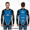 Yamaha Fzs Version-2.0 Blue Full Sleeve Four Part Sublimation Print For Bike T-Shirt -AS4P069   