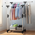 Double Pole Portable Clothes Rack