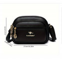 Stylish Women's Crossbody Multi-pocket Soft Leather Handbags (Black