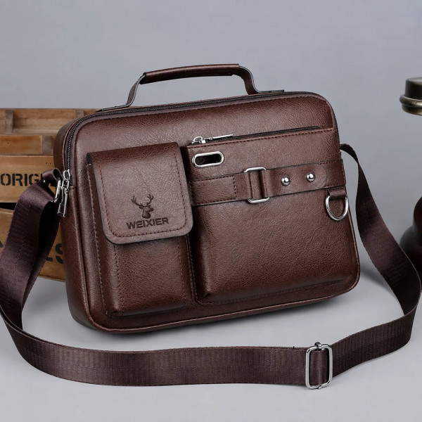 (১২"/১৬") কফি কালার Men's Shoulder Bag