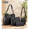 4pcs Combo Women Best Leather Tote Bag(Black) 