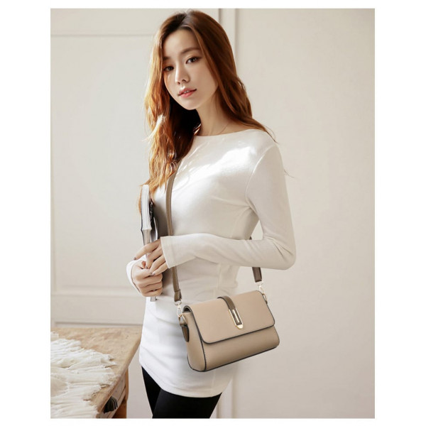 2 Genuine Soft Leather Handbag  (khaki)