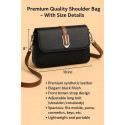 2 Genuine Soft Leather Handbag  (Black)