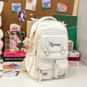  Kids Backpack Children School Bags Waterproof .class 1-8 {cream }Code : 3