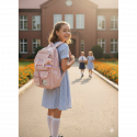  Kids Backpack Children School Bags Waterproof .class 1-8  {pink }Code : 196