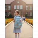  Kids Backpack Children School Bags Waterproof .class 1-8 {sky blue}Code : 196