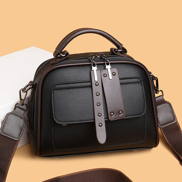 High end ladies' handbag multi-layer large capacity commuting bag(Black) Code : 230