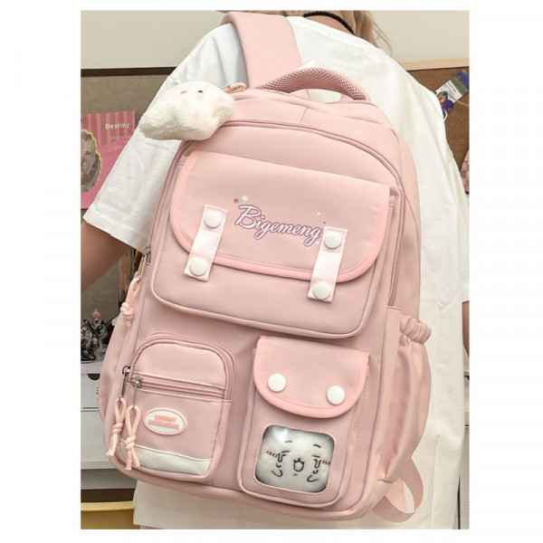  Kids Backpack Children School Bags Waterproof .class 1-8  {pink }Code : 196