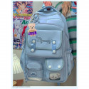  Kids Backpack Children School Bags Waterproof .class 1-8 {sky blue}Code : 196