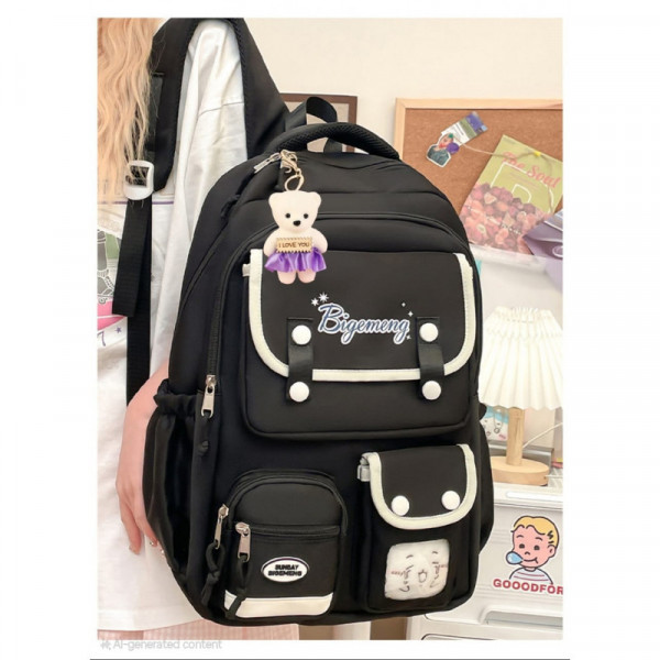  Kids Backpack Children School Bags Waterproof .class 1-8  {black}Code : 196