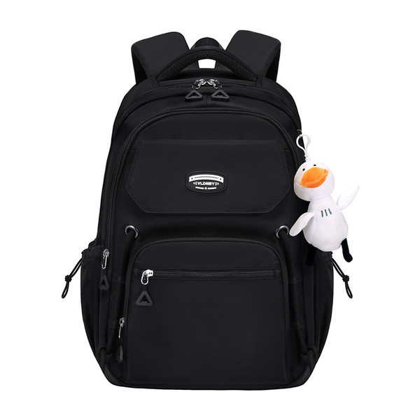  Middle School, High School, and College Students' Schoolbags Stain-Resistant Backpacks ( Black)