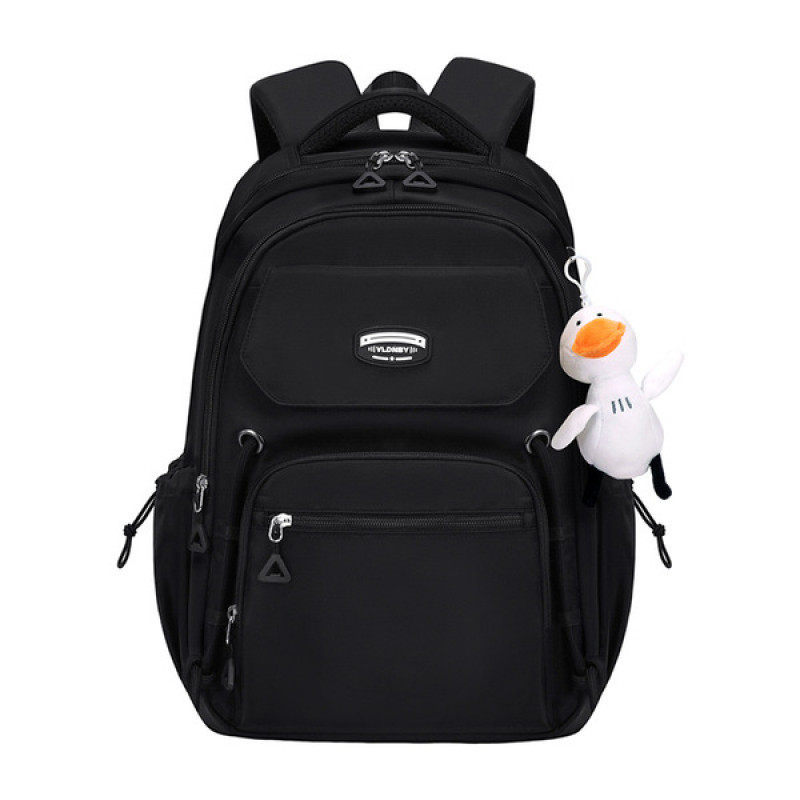  Middle School, High School, and College Students' Schoolbags Stain-Resistant Backpacks ( Black)