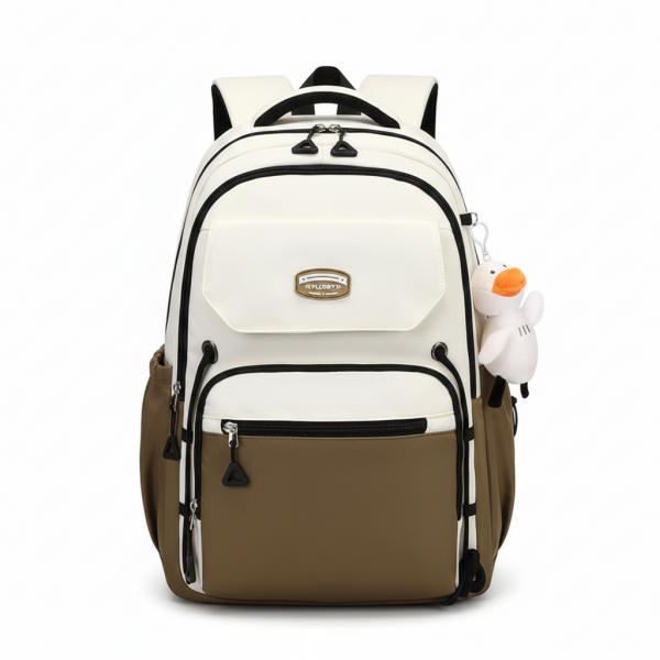  Middle School, High School, and College Students' Schoolbags Stain-Resistant Backpacks ( Brown)