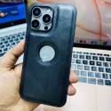 Premium logo cut leather  mobile case .