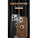 Mattel MagSafe JINDUKA ORIGINAL LEA Stand Logo Hole Leather Case PU Leather Electroplated Bezel Case.আইফোন কভার মোবাইল না 