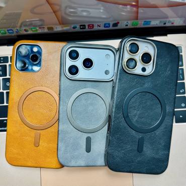 Magsafe ibপ্রিমিয়াম লেদার  side soft iPhone case .