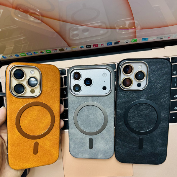 Magsafe ibপ্রিমিয়াম লেদার  side soft iPhone case .