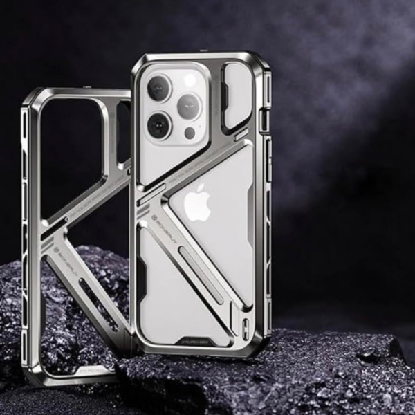 Hollow Highly Protective Metal Ultra-thin- Plus Anti-scratch Shockproof Protective Titanium Alloy Armor Frame Case