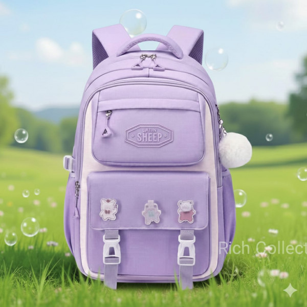 Premium Quality Primary School Book Bag (Purple)