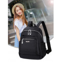 Nylon Backpack Durable Waterproof Casual Shoulder Bag (Black Color)