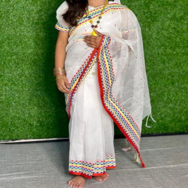 Baby Sharee White ( বেবি শাড়ি সাদা )