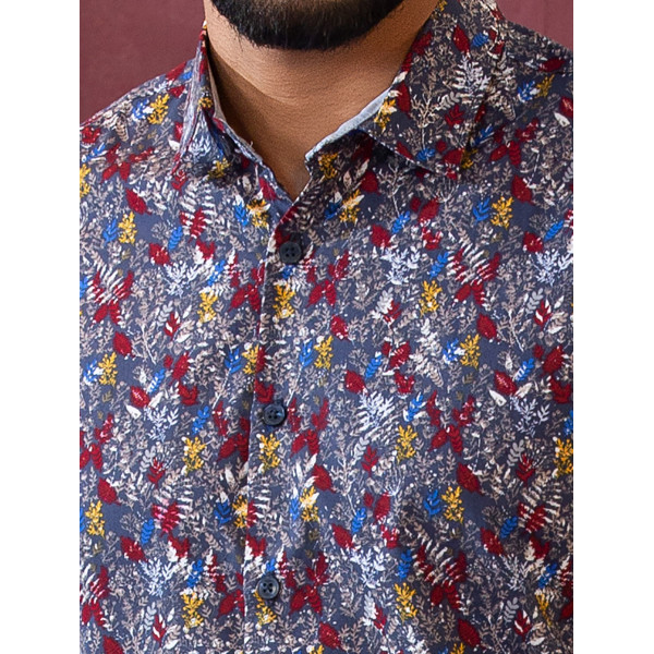 Demand Multi Color Leaf Printed Casual Long Sleeve