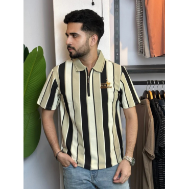 Black Contrast Polo ...